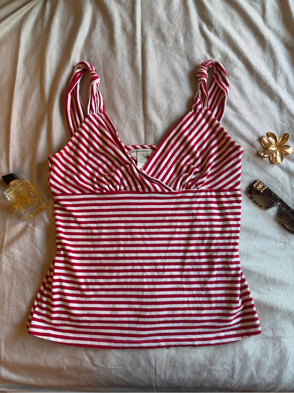 Banana Republic Striped Tank Top in Red & White